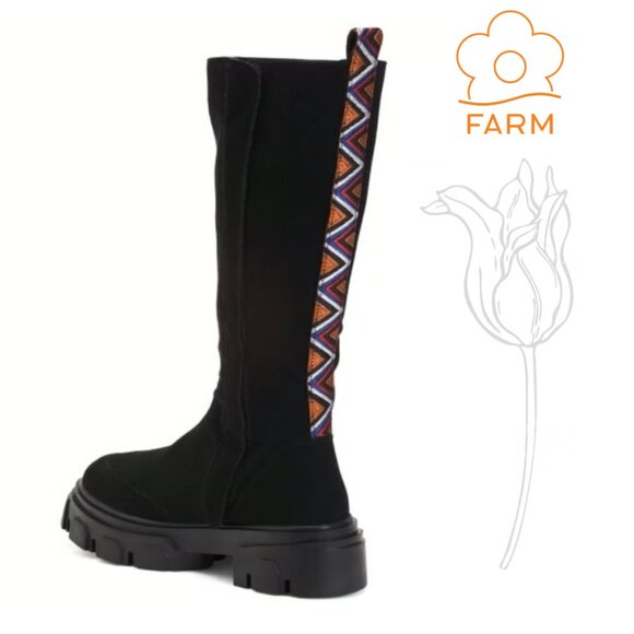 FARM Rio Knee High Lug Sole Boot - Picture 1 of 9